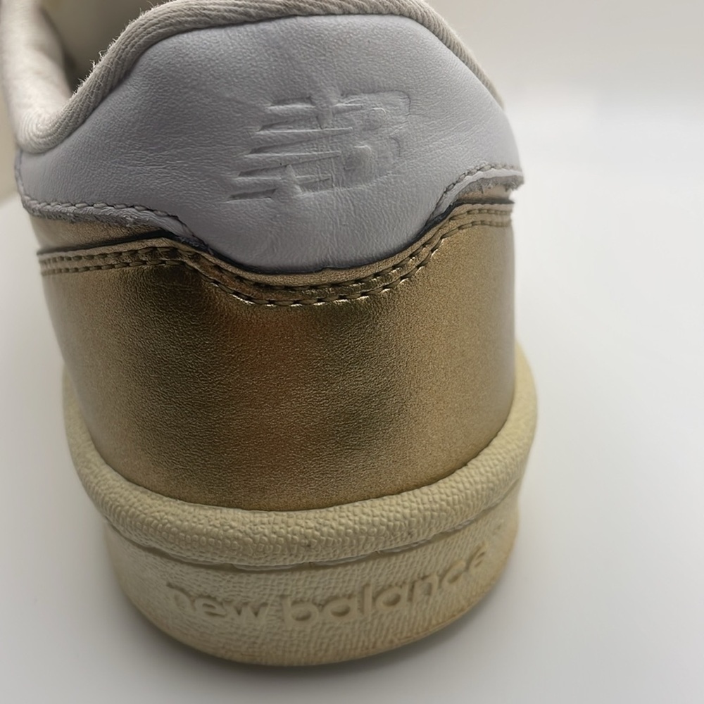 New Balance J Crew Metallic Gold Leather Casual Sneakers - Picture 11 of 15